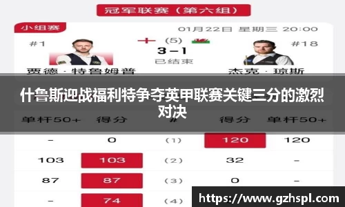 什鲁斯迎战福利特争夺英甲联赛关键三分的激烈对决
