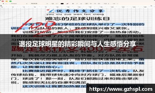 退役足球明星的精彩瞬间与人生感悟分享